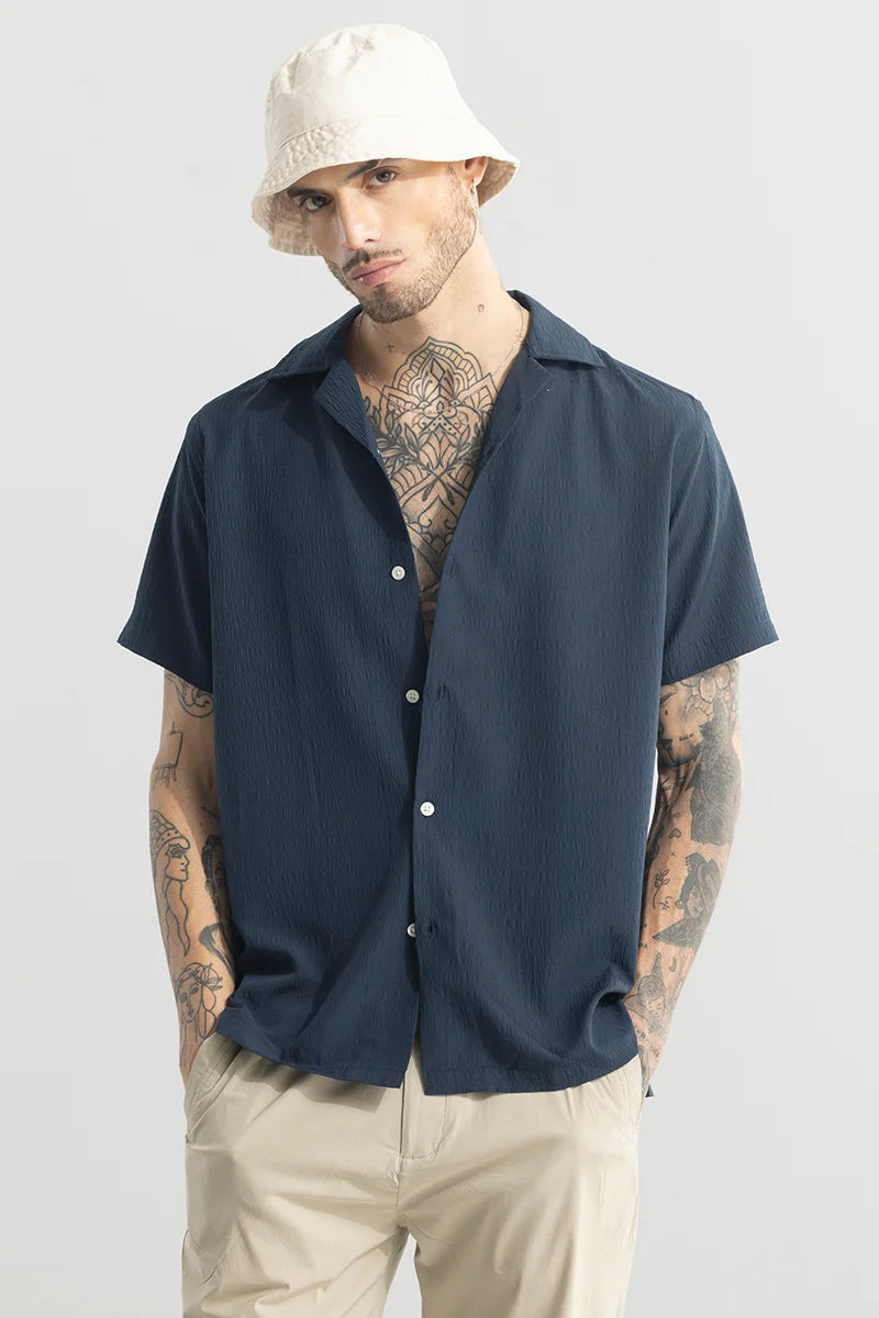 Carno Textured Navy Shirt