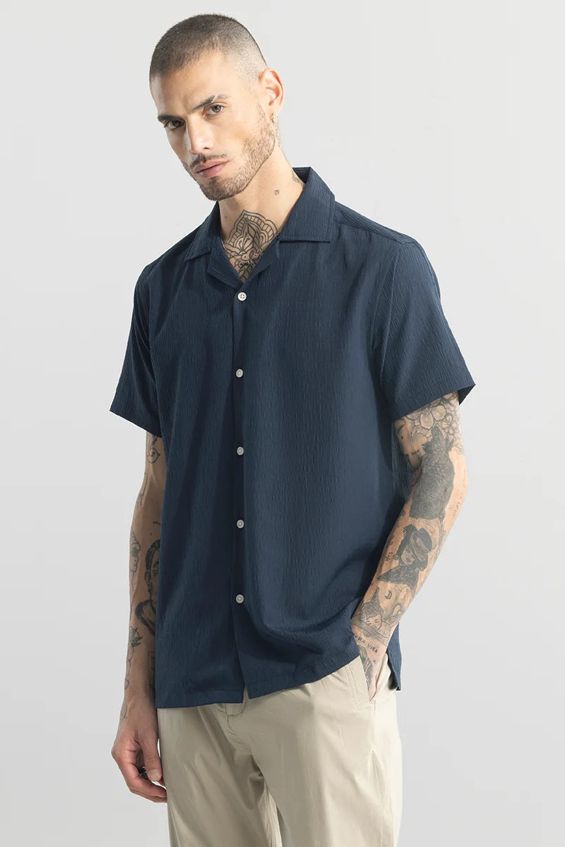 Carno Textured Navy Shirt