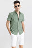 Wrinkled Stripe Green Shirt