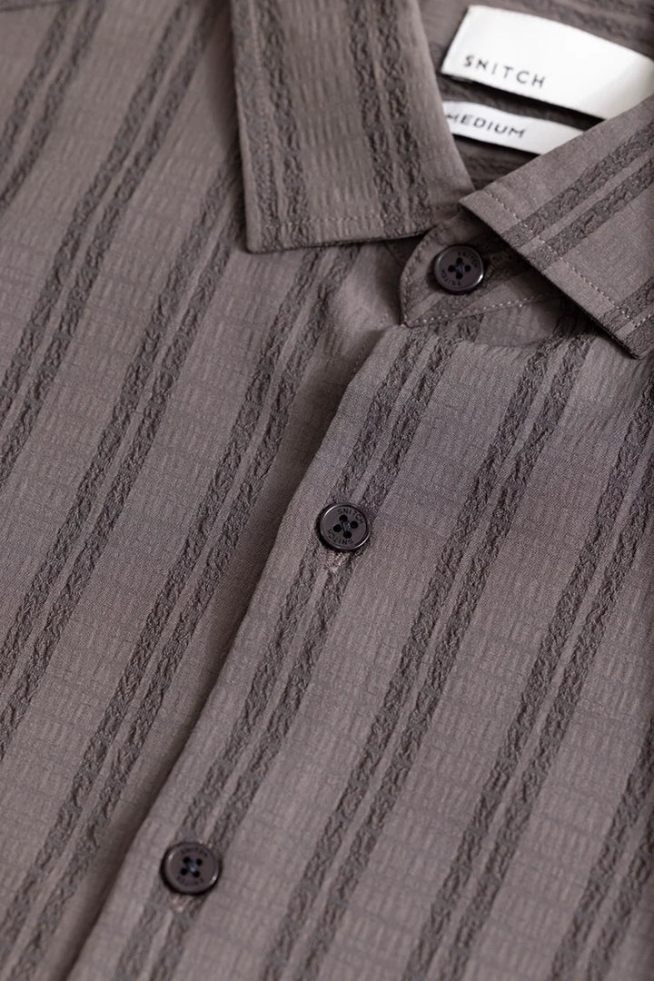 Wrinkled Stripe Grey Shirt