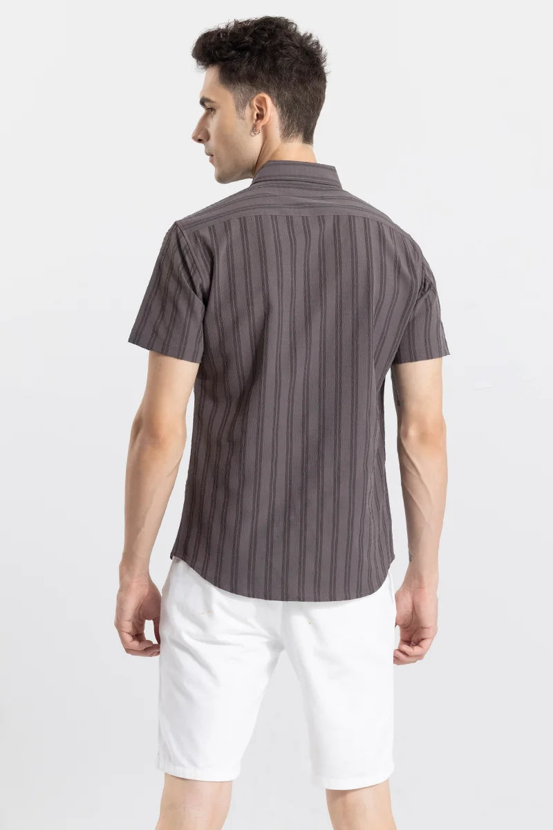 Wrinkled Stripe Grey Shirt