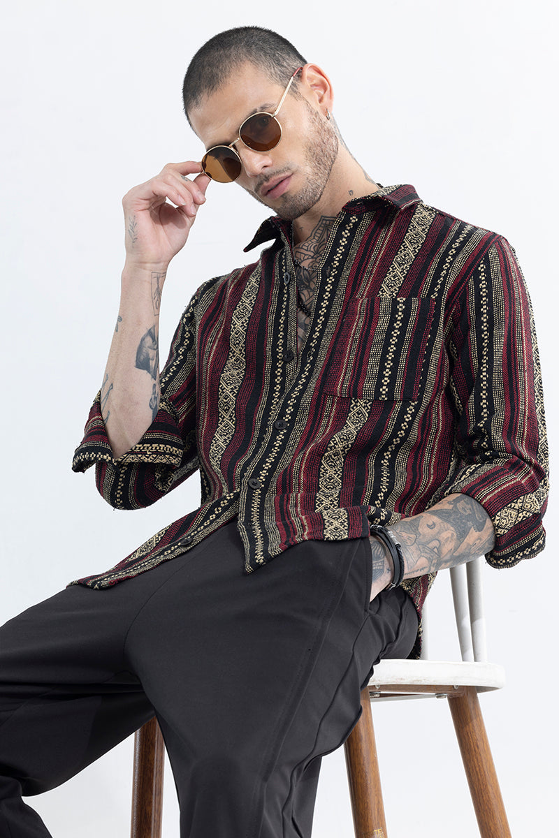 Hessian Lined Maroon Shirt