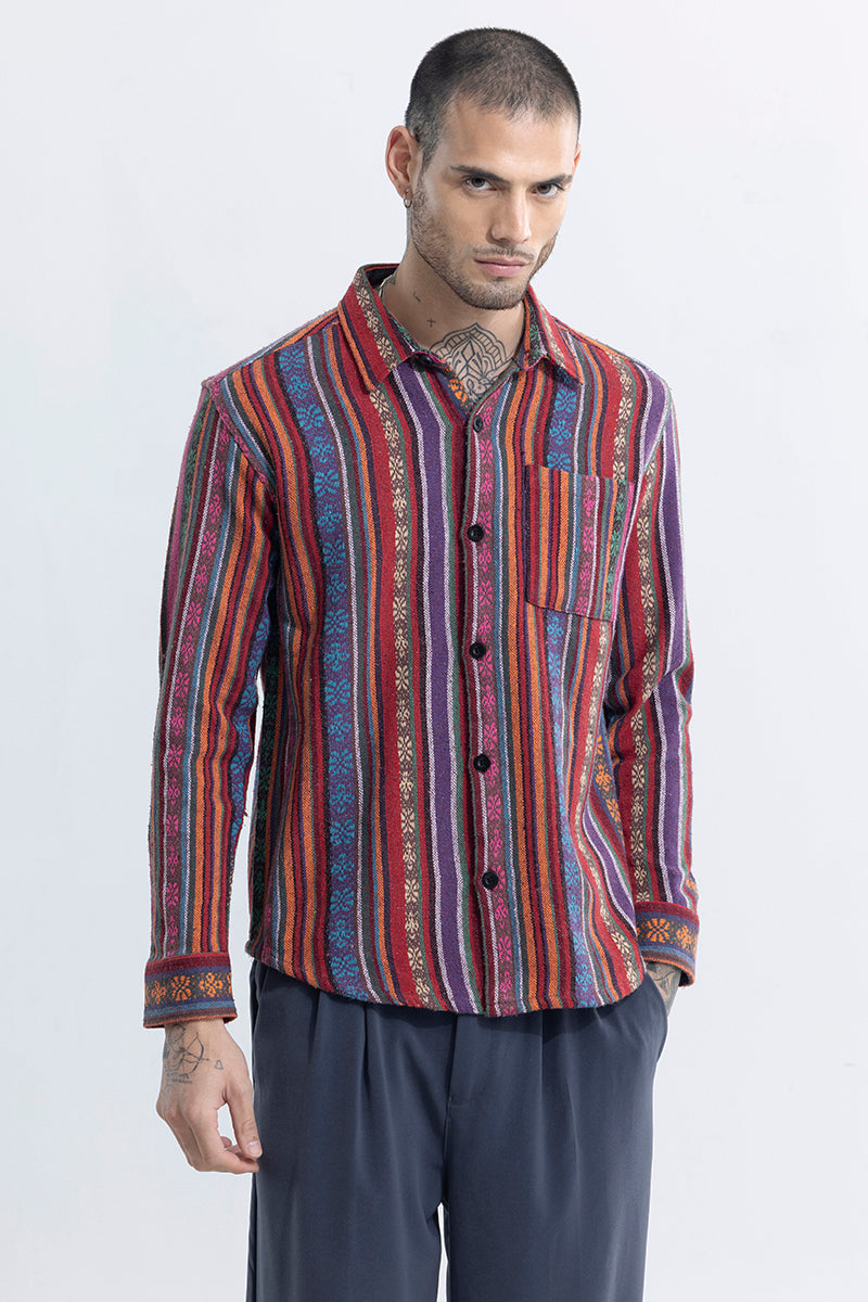 Hessian Lined Purple Shirt