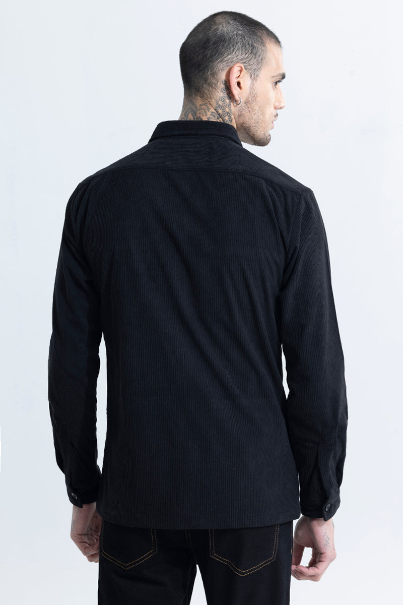 Cord Ribbed Black OverShirt