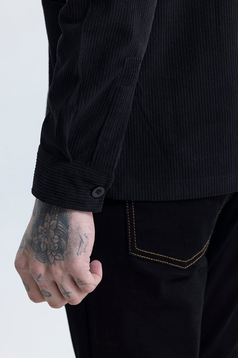 Cord Ribbed Black OverShirt