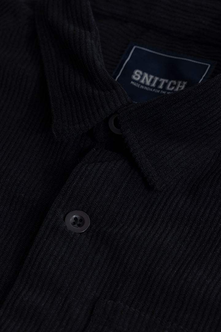 Cord Ribbed Black OverShirt