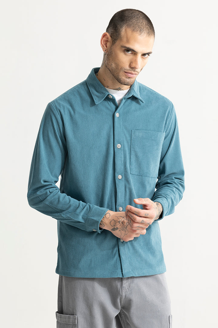 Cordy Teal Blue Shirt