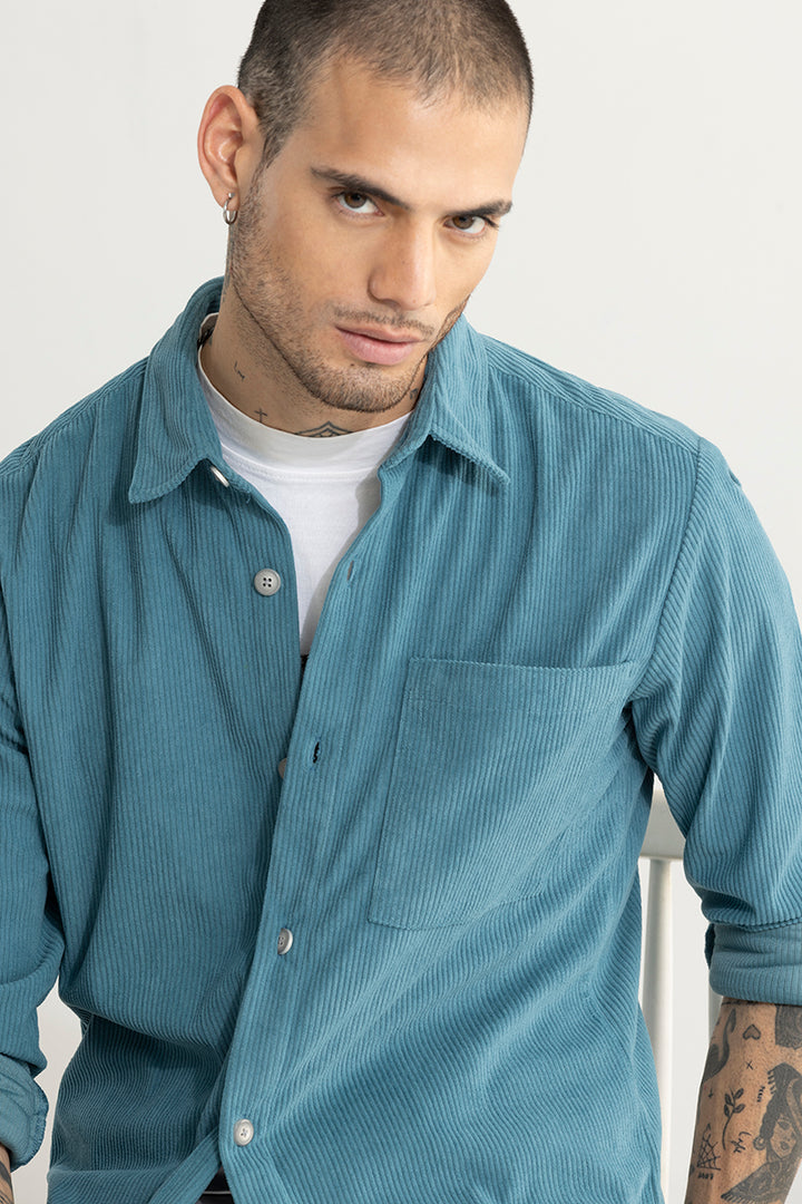 Cordy Teal Blue Shirt