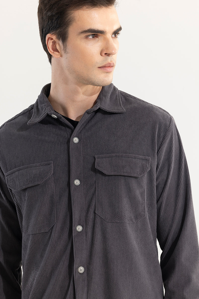 Softline Corduroy Ash Grey Overshirt