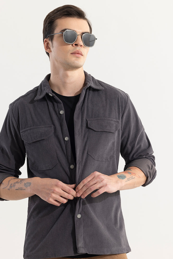 Softline Corduroy Ash Grey Overshirt