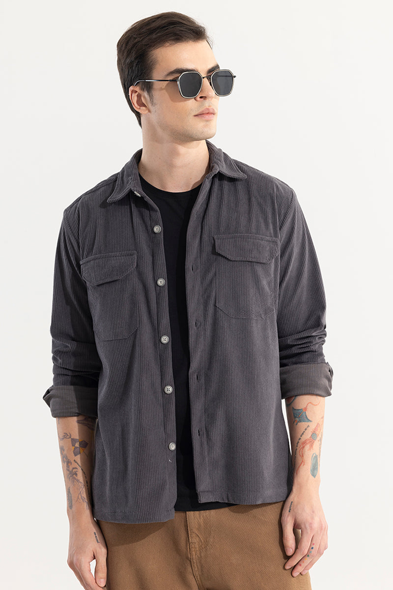 Softline Corduroy Ash Grey Overshirt