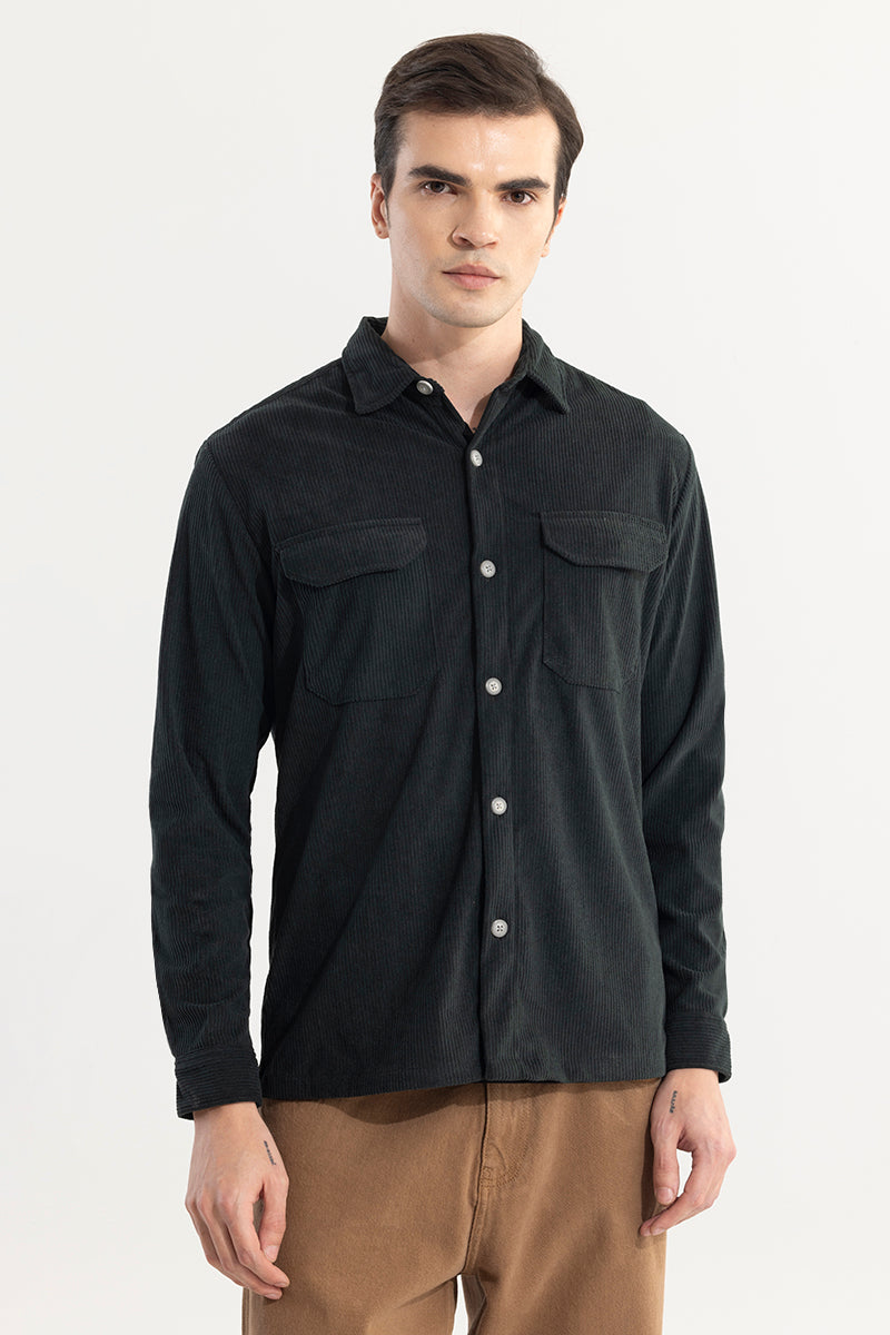 Softline Corduroy Green Overshirt