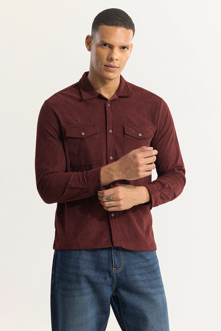 Cord Couture Maroon Overshirt