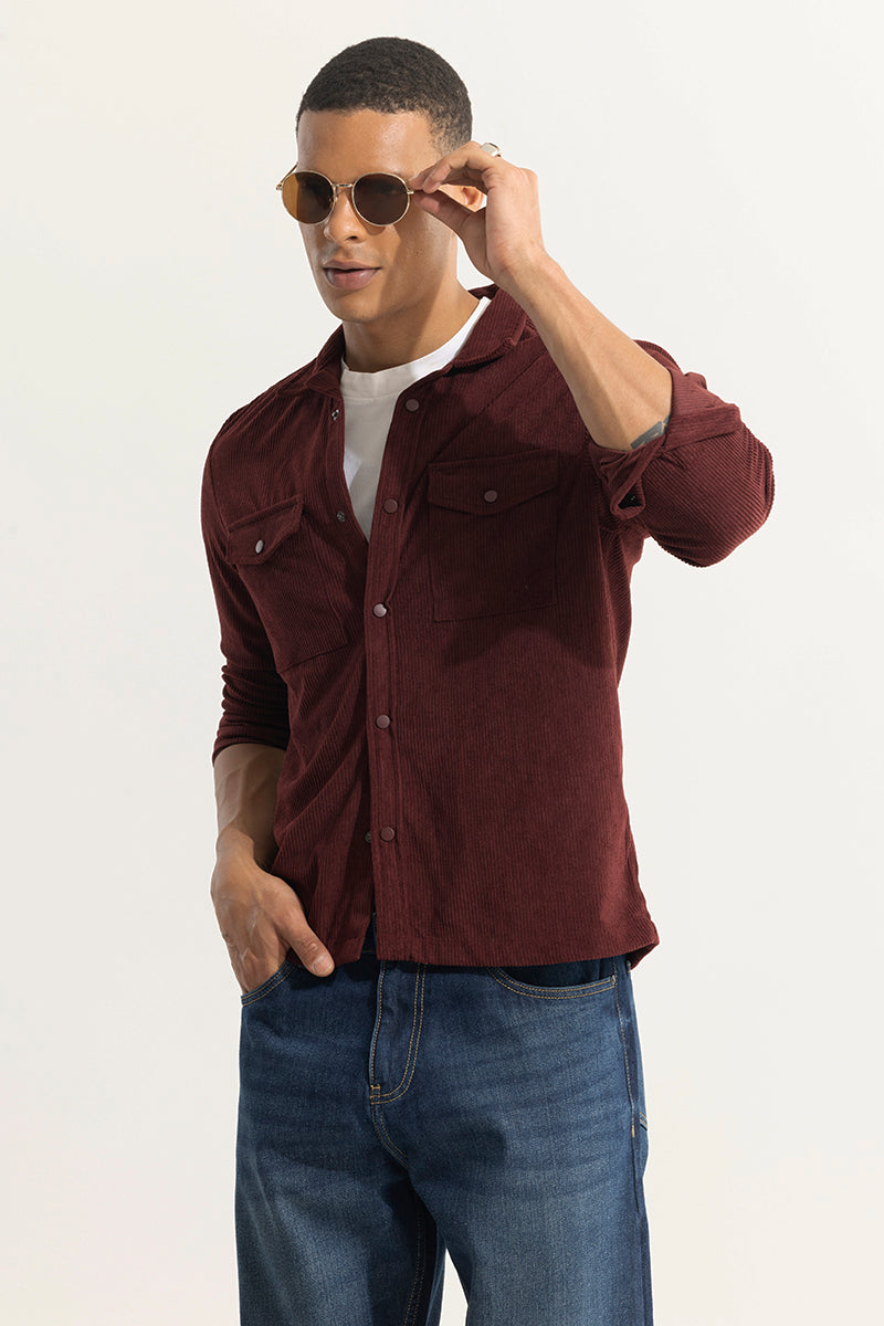 Cord Couture Maroon Overshirt