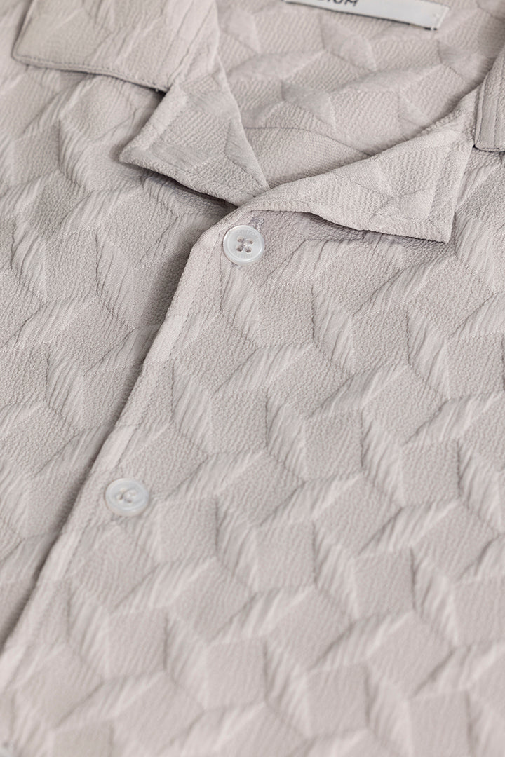 Cross Diamond Textured Grey Shirt