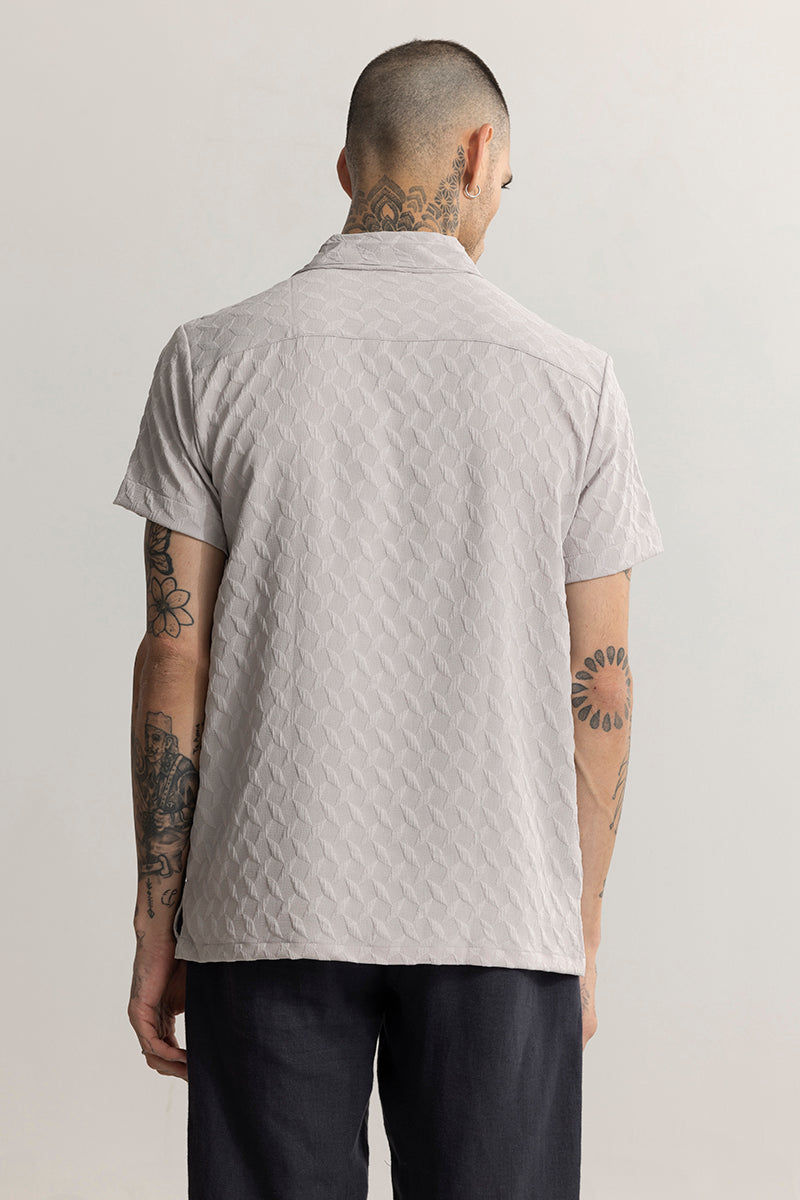 Cross Diamond Textured Grey Shirt