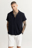 Cross Diamond Textured Navy Shirt