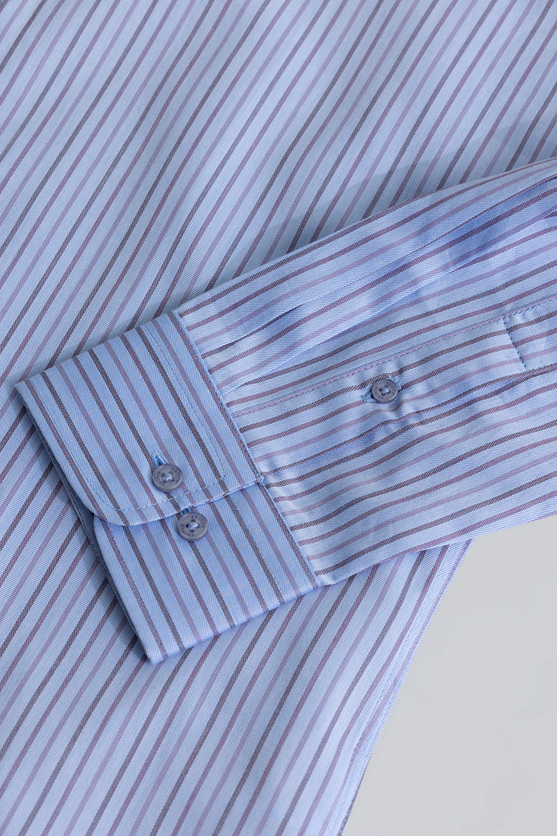 Multiparallel Stripe Blue Shirt