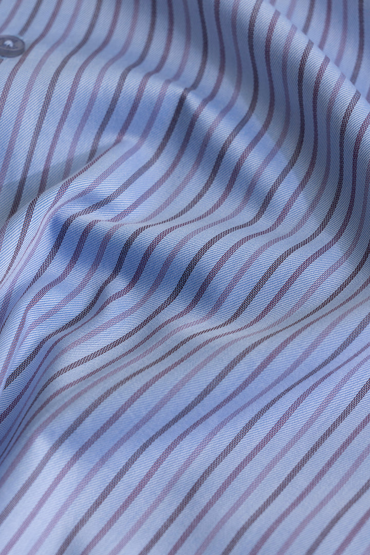 Multiparallel Stripe Blue Shirt