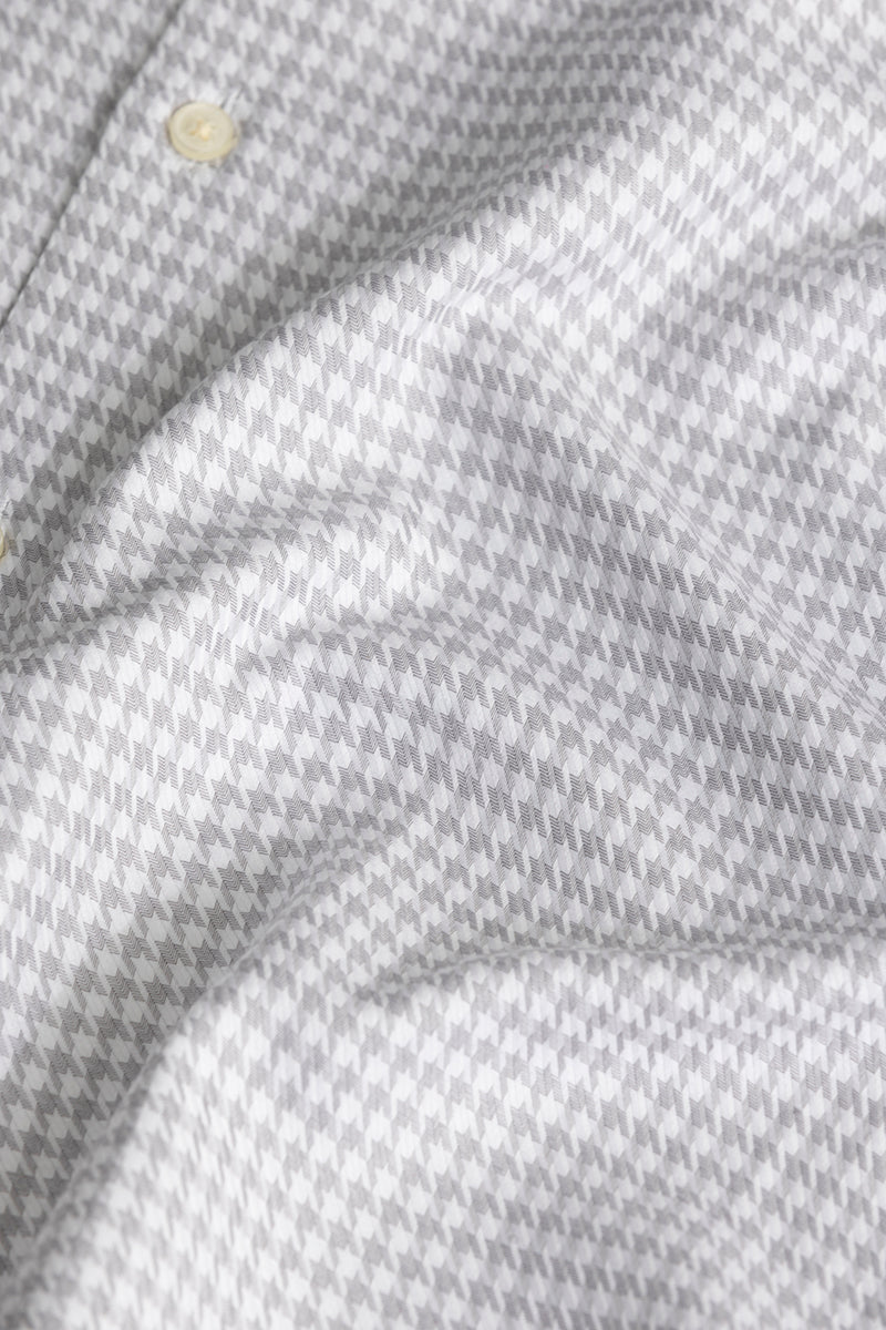 Classic Gingham Pattern White Shirt