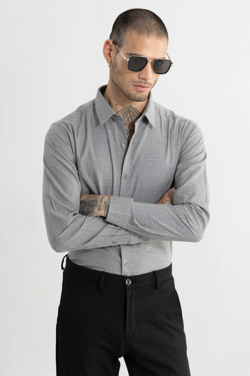 Self Mini Square Grey Shirt