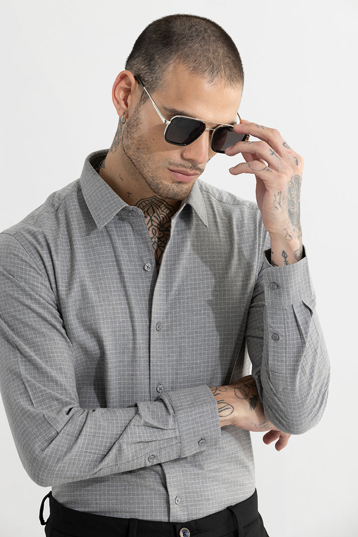 Self Mini Square Grey Shirt