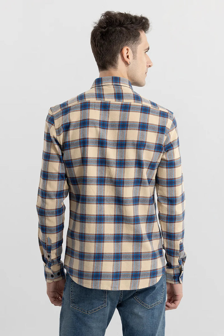 Buy Men's Bombay Checks Beige Shirt Online | SNITCH