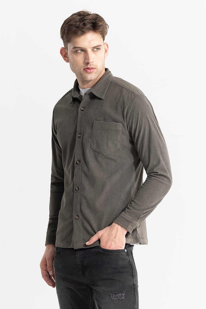 Cord Line Grey Corduroy Shirt