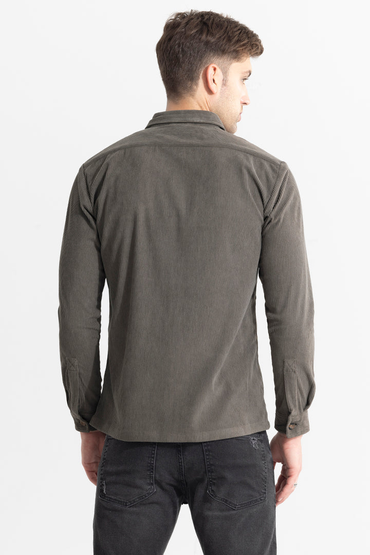 Cord Line Grey Corduroy Shirt