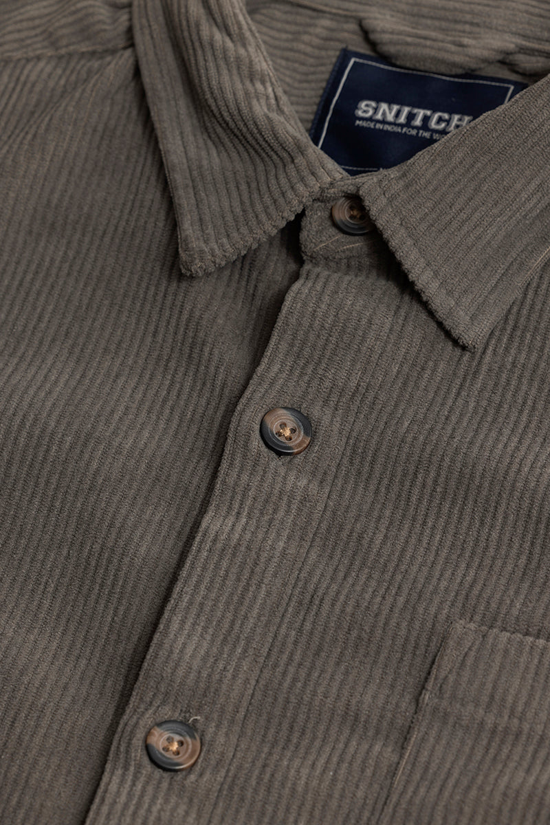 Cord Line Grey Corduroy Shirt