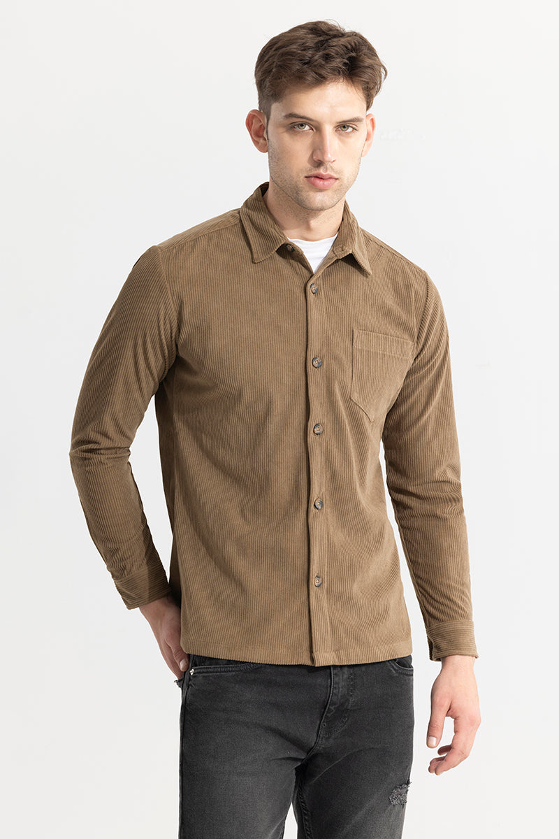 Cord Line Brown Corduroy Shirt