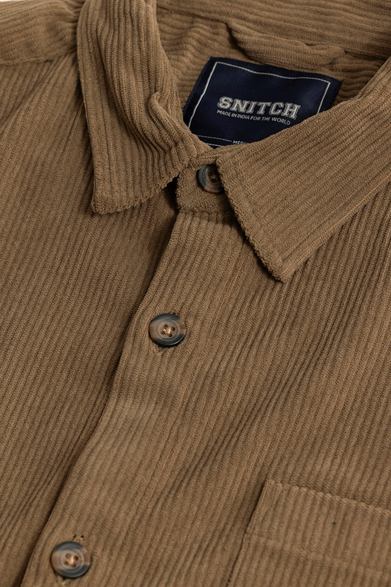 Cord Line Brown Corduroy Shirt