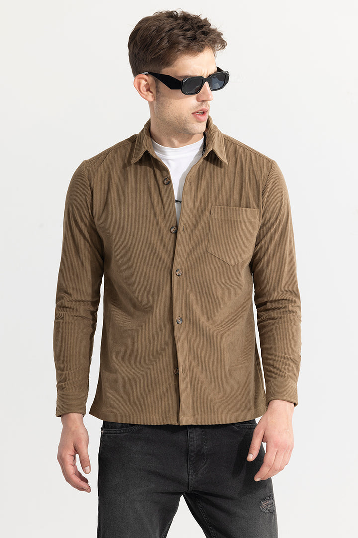 Cord Line Brown Corduroy Shirt