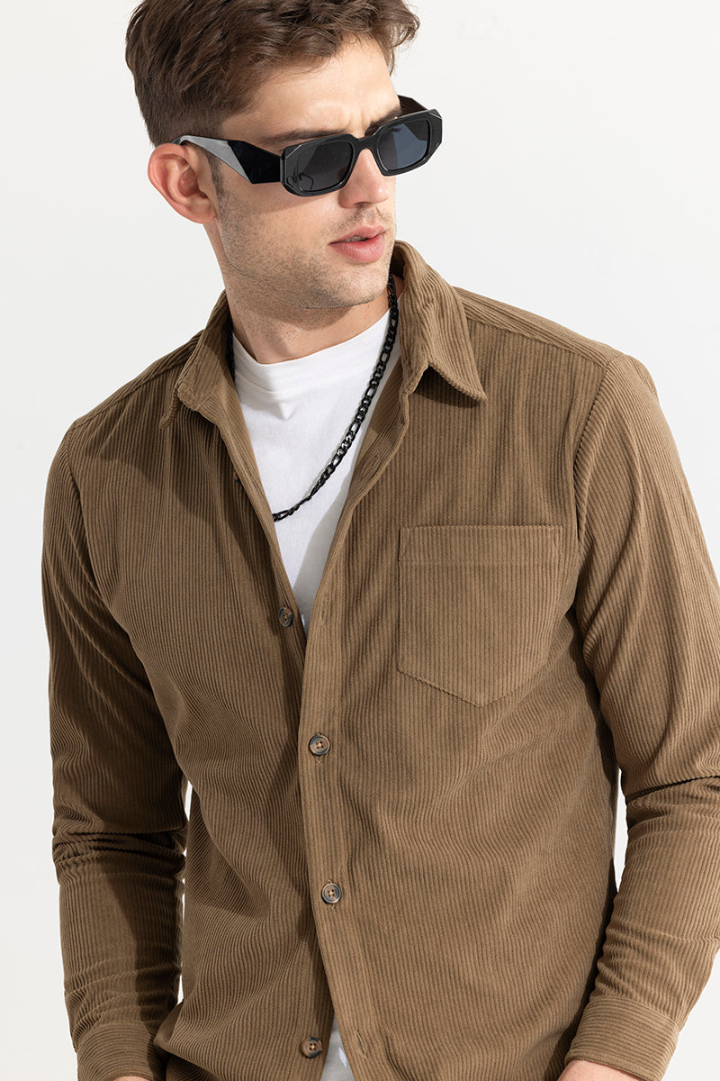 Cord Line Brown Corduroy Shirt