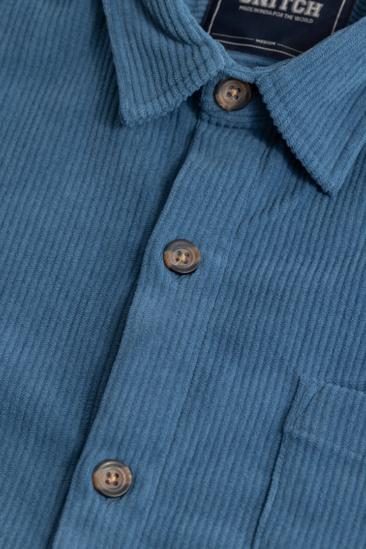 Cord Line Blue Corduroy Shirt