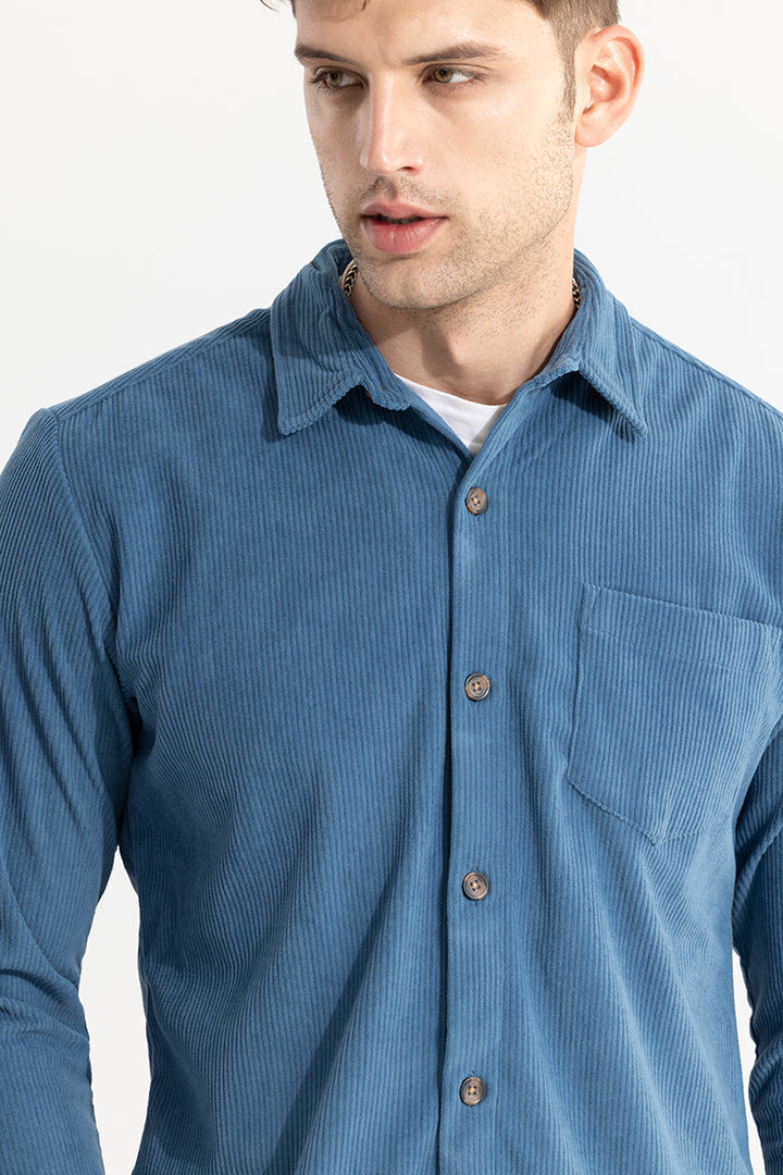 Cord Line Blue Corduroy Shirt