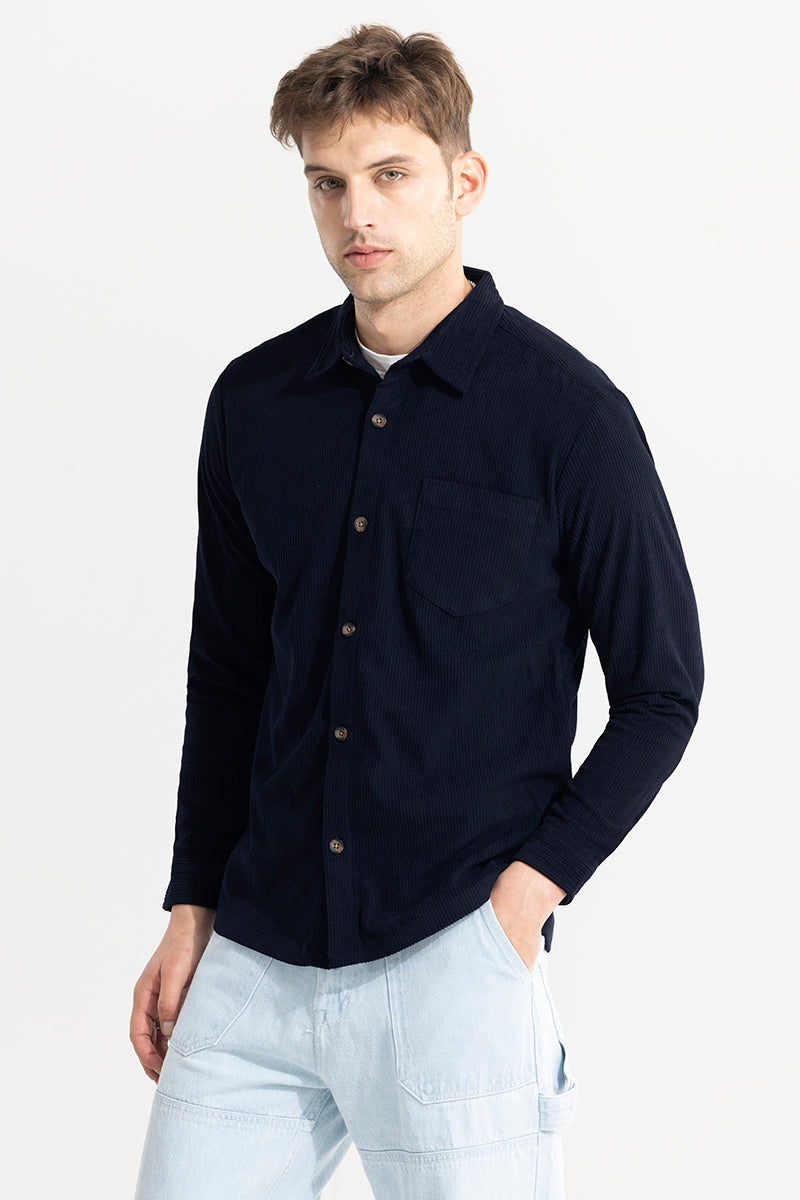 Cord Line Navy Corduroy Shirt