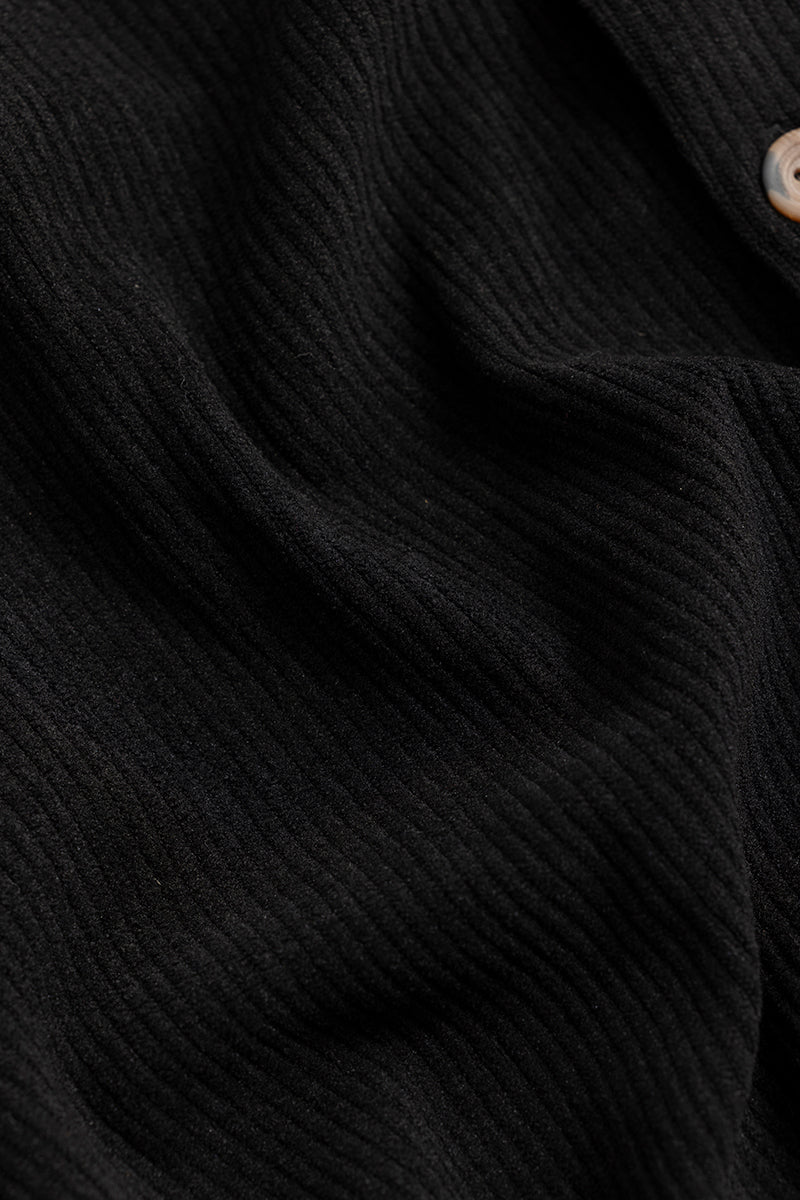 Buy Men's Cord Line Black Corduroy Shirt Online