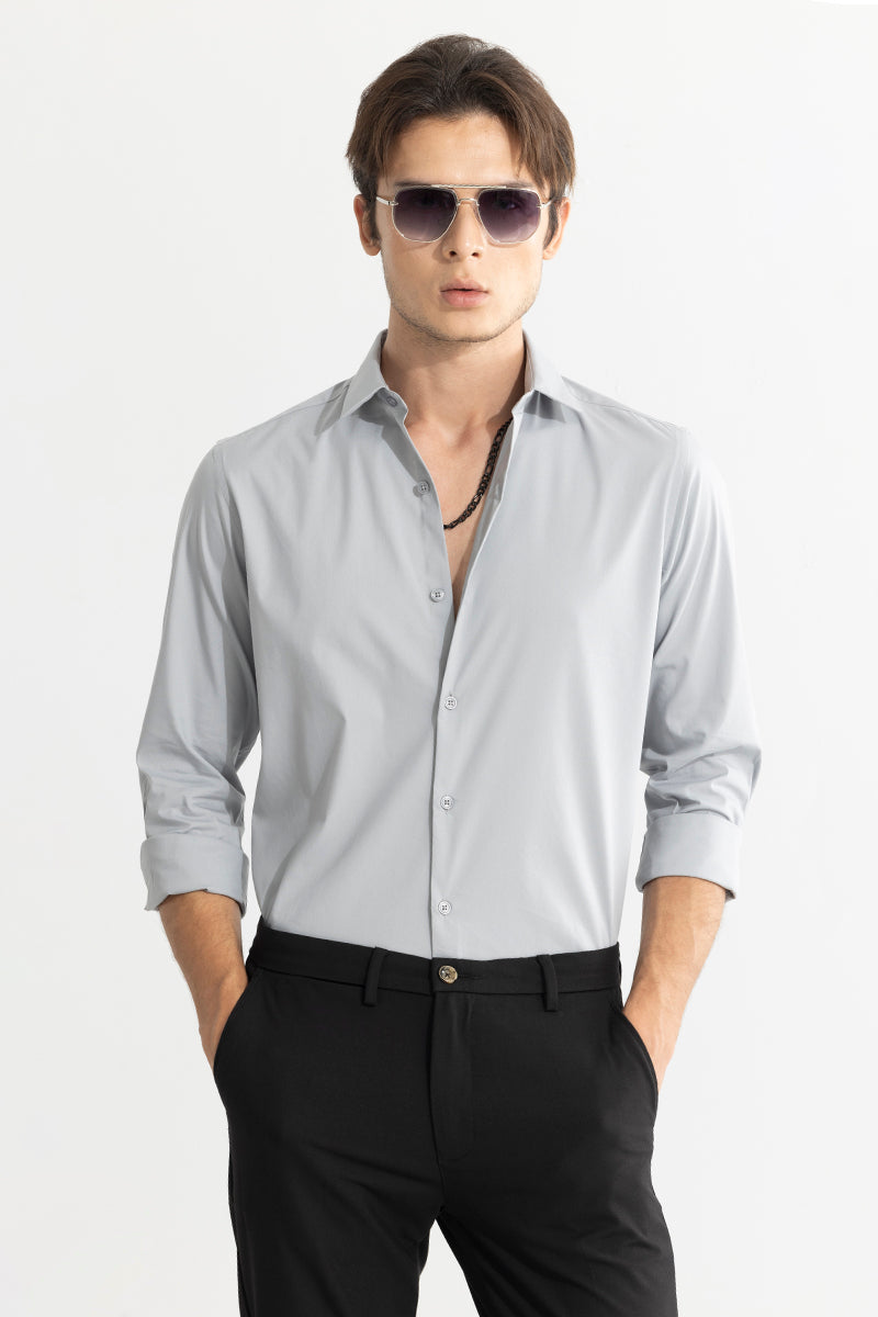 Buy Men's Aristo Ash Grey Shirt Online | SNITCH