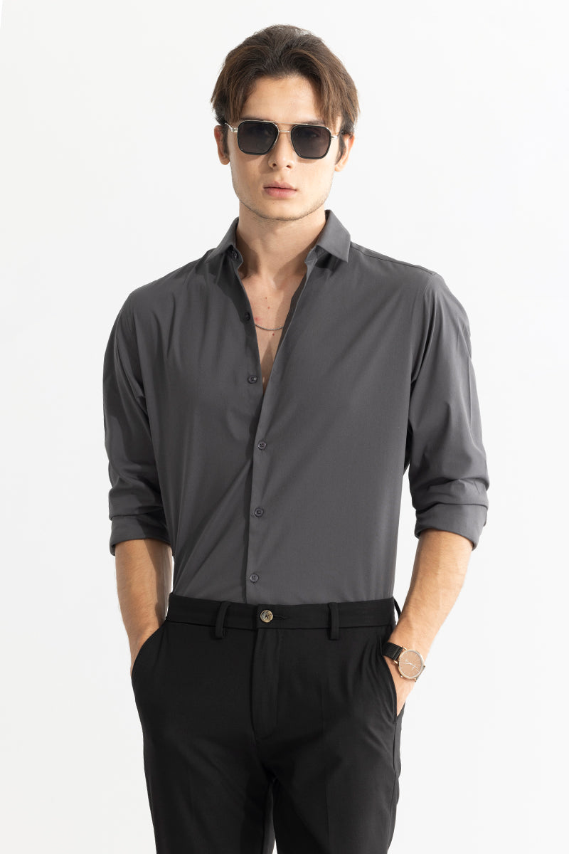 Buy Men's Aristo Anchor Grey Shirt Online | SNITCH