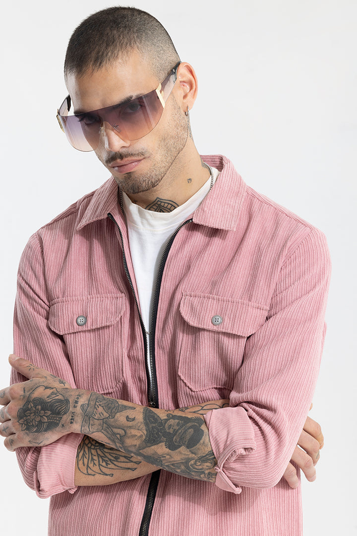 Ribcord Pink Corduroy Overshirt