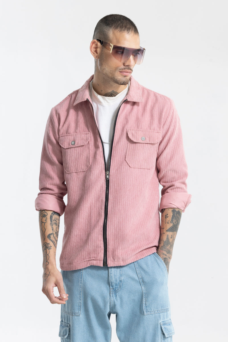 Ribcord Pink Corduroy Overshirt