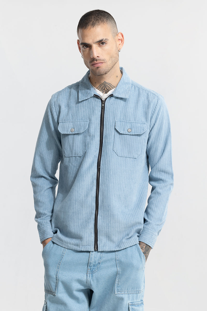 Ribcord Blue Corduroy Overshirt