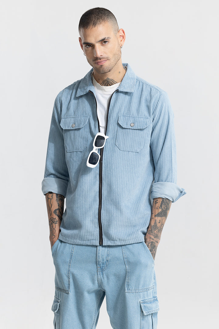 Ribcord Blue Corduroy Overshirt