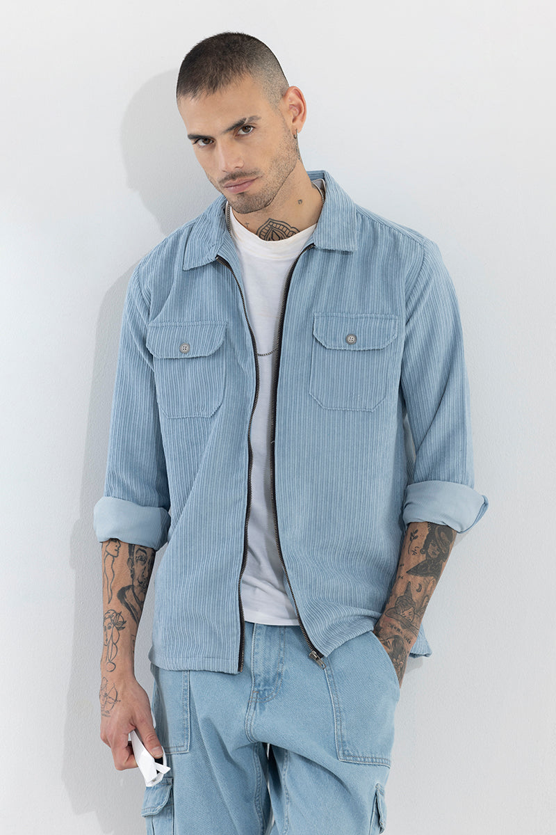 Ribcord Blue Corduroy Overshirt