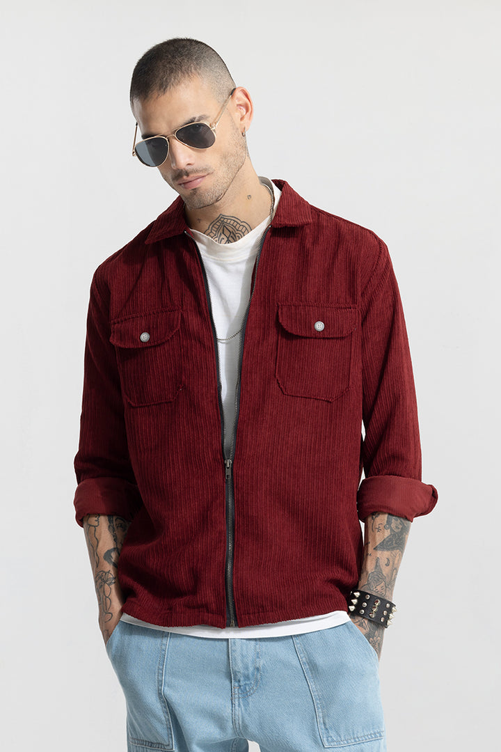 Ribcord Red Corduroy Overshirt