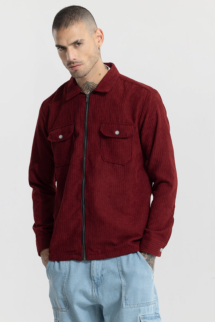 Ribcord Red Corduroy Overshirt