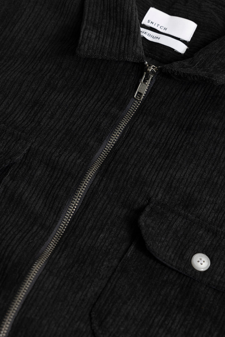 Ribcord Black Corduroy Overshirt