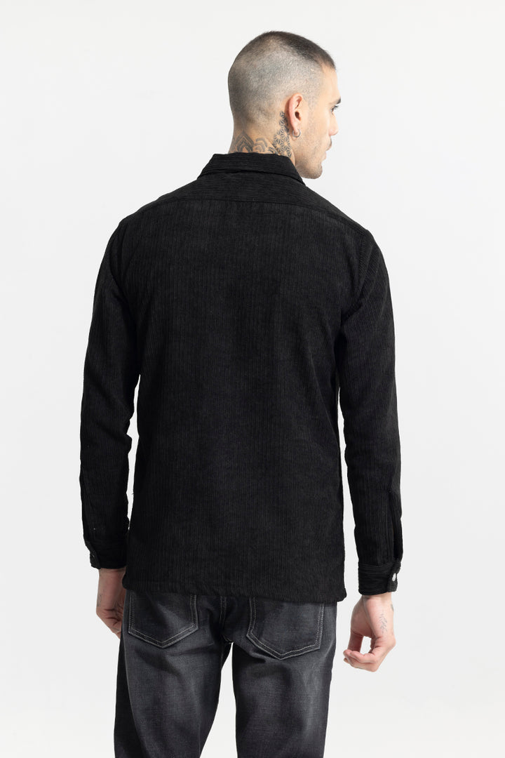 Ribcord Black Corduroy Overshirt