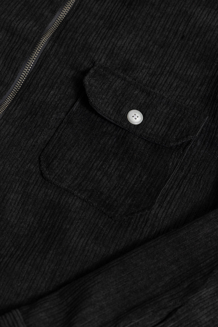 Ribcord Black Corduroy Overshirt